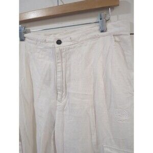 Phat farm men's white linen pants 17-in waist retro Beach cargo Y2K
